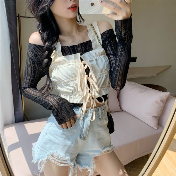 autumn 2020 new chiffon small shirt v-neck thin lace shirt tie-up small strap long-sleeved shirt women, White
autumn 2020 new chiffon small shirt v-neck thin lace shirt tie-up small strap long-sleeved shirt women, White
