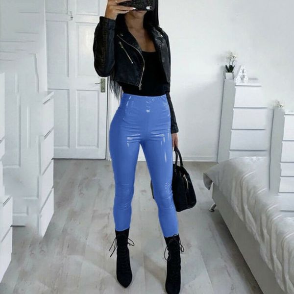 new fashion womens ladies wet look stretchy high waist pants faux leather skinny leggings pencil black blue pink red 
new fashion womens ladies wet look stretchy high waist pants faux leather skinny leggings pencil black blue pink red