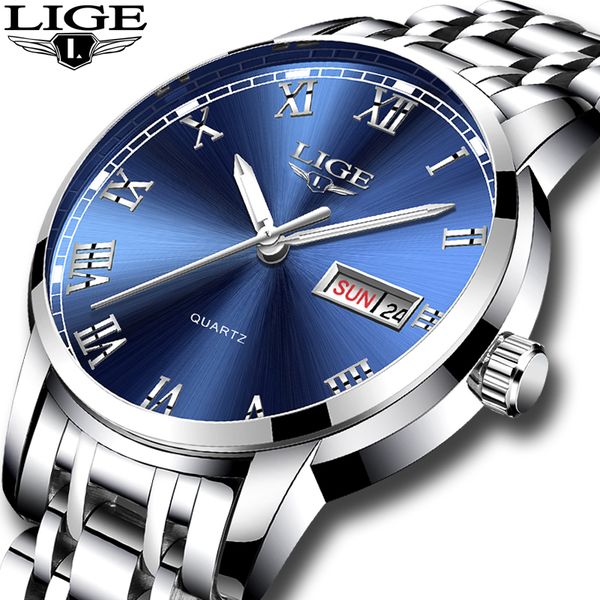 lige men stainless steel gold watch men's quartz clock man sports waterproof wrist watches relogio masculino, Slivery;brown
lige men stainless steel gold watch men's quartz clock man sports waterproof wrist watches relogio masculino, Slivery;brown