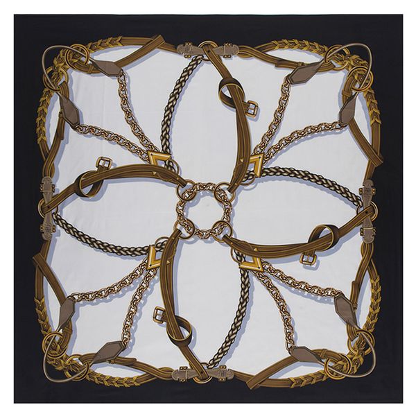 130*130cm twill bandana chain printing silk scarf for women large square scarves satin headband shawls stoles hijab, Blue;gray
130*130cm twill bandana chain printing silk scarf for women large square scarves satin headband shawls stoles hijab, Blue;gray