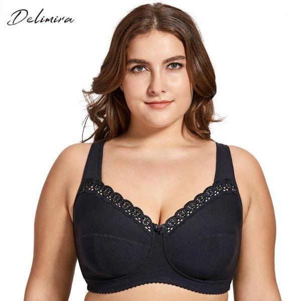 delimira women's full coverage lace wireless non padded cotton bra plus size b c d e f h i j, Red;black
delimira women's full coverage lace wireless non padded cotton bra plus size b c d e f h i j, Red;black