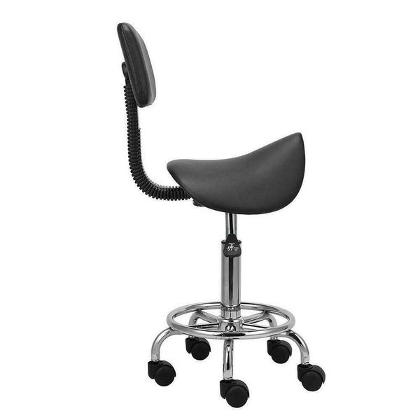 Adjustable Hydraulic Swivel Saddle Stool Spa Salon Rolling Chair With Backrest