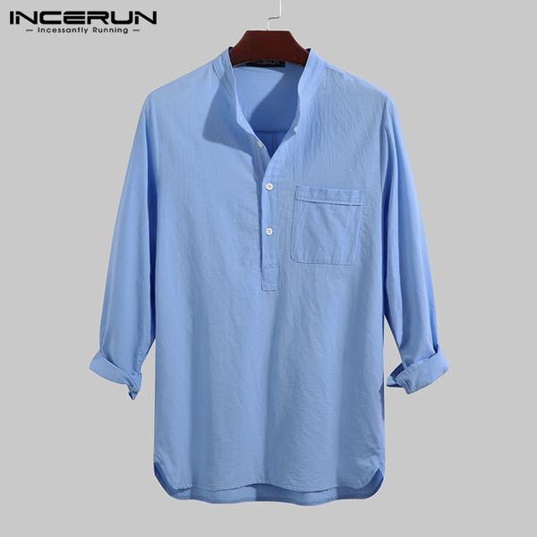 incerun mens cotton shirts autumn long sleeve stand collar blouse solid color blusas leisure pockets camisas hombre plus size 7, White;black
incerun mens cotton shirts autumn long sleeve stand collar blouse solid color blusas leisure pockets camisas hombre plus size 7, White;black