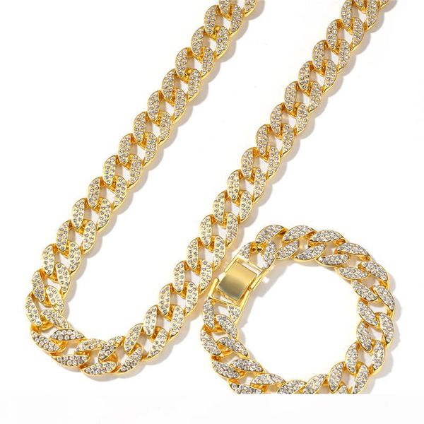 15mm iced out full diamond miami cuban chain gold silver plated necklace bracelets mens hip hop jewelry set
15mm iced out full diamond miami cuban chain gold silver plated necklace bracelets mens hip hop jewelry set