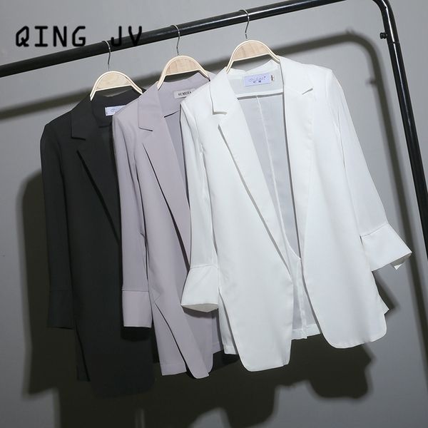 cpwub women's mid-length loose chiffon small coat air conditioning shirt suit chic summer white suit large size sunscreen thin coat air, White;black
cpwub women's mid-length loose chiffon small coat air conditioning shirt suit chic summer white suit large size sunscreen thin coat air, White;black