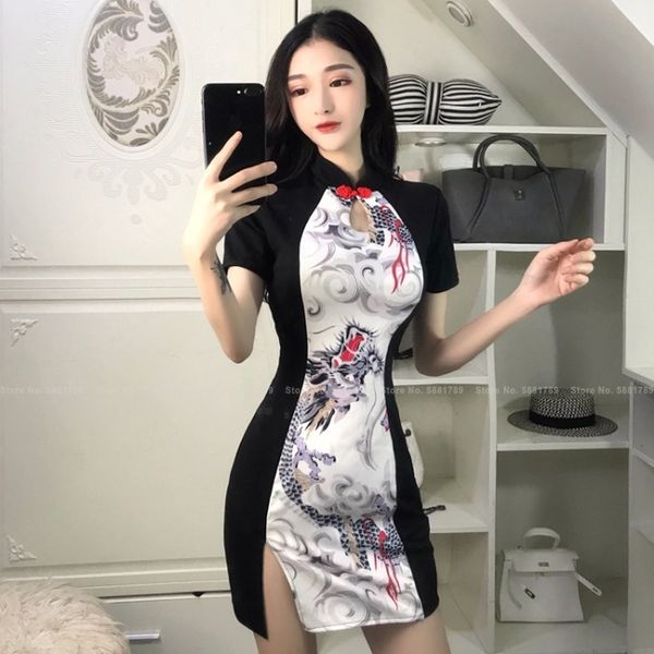 ethnic clothing women summer dragon printed improved cheongsams princess fashion slim formal evening dress retro short sleeve qipao out, Red
ethnic clothing women summer dragon printed improved cheongsams princess fashion slim formal evening dress retro short sleeve qipao out, Red
