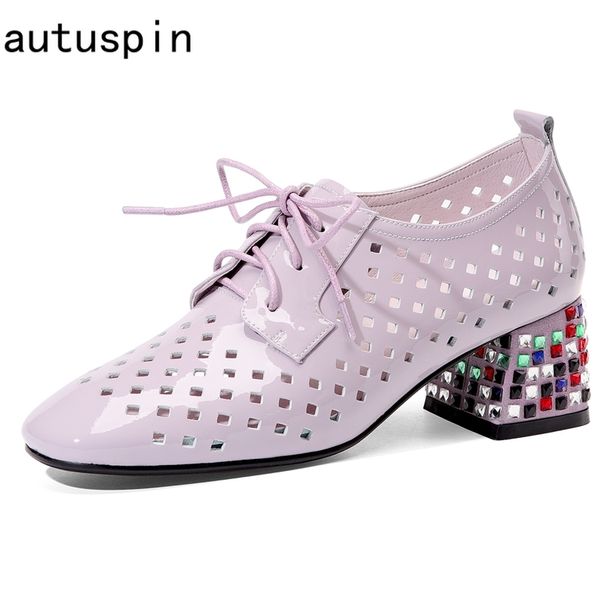 autuspin 2020 fall women patent leather casual pumps summer hollow out breathable oxfords female crystal rhinestones shoes woman, Black
autuspin 2020 fall women patent leather casual pumps summer hollow out breathable oxfords female crystal rhinestones shoes woman, Black