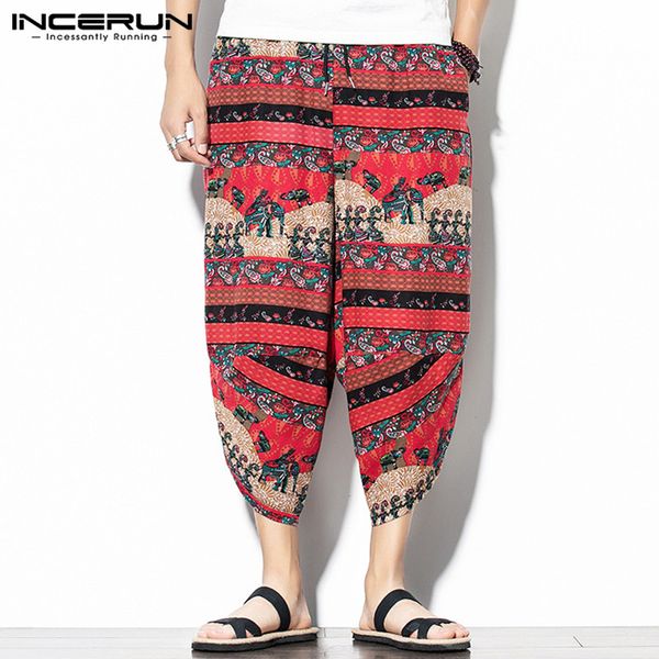 men's pants mens vintage wide leg men printed harem trouser ethnic floral joggers loose cotton elastic waist pantalones s-5xl incerun7, Black
men's pants mens vintage wide leg men printed harem trouser ethnic floral joggers loose cotton elastic waist pantalones s-5xl incerun7, Black