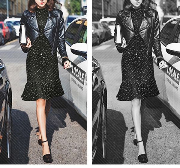 black polka dot print ruffle dress women flare long sleeve stand collar bodycon chiffon midi dress 2020 vestido res, Black;gray
black polka dot print ruffle dress women flare long sleeve stand collar bodycon chiffon midi dress 2020 vestido res, Black;gray