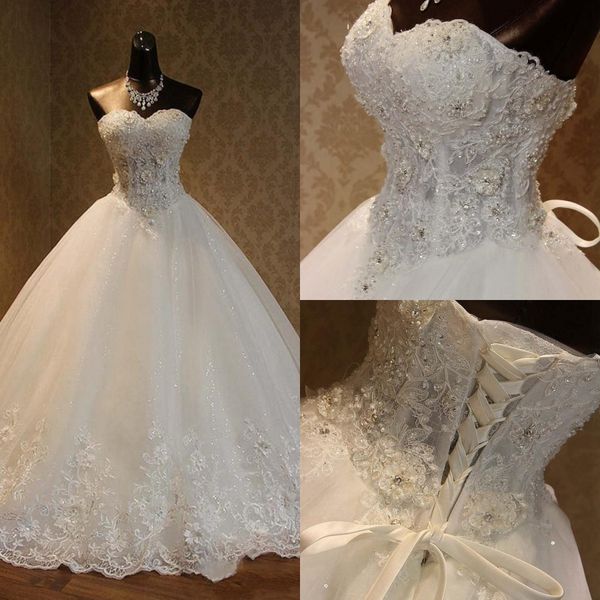 stunning ball gown wedding dresses 2020 sweetheart lace appliques beaded formal bridal gown lace-up back vestidos de novia plus size al6635, White
stunning ball gown wedding dresses 2020 sweetheart lace appliques beaded formal bridal gown lace-up back vestidos de novia plus size al6635, White