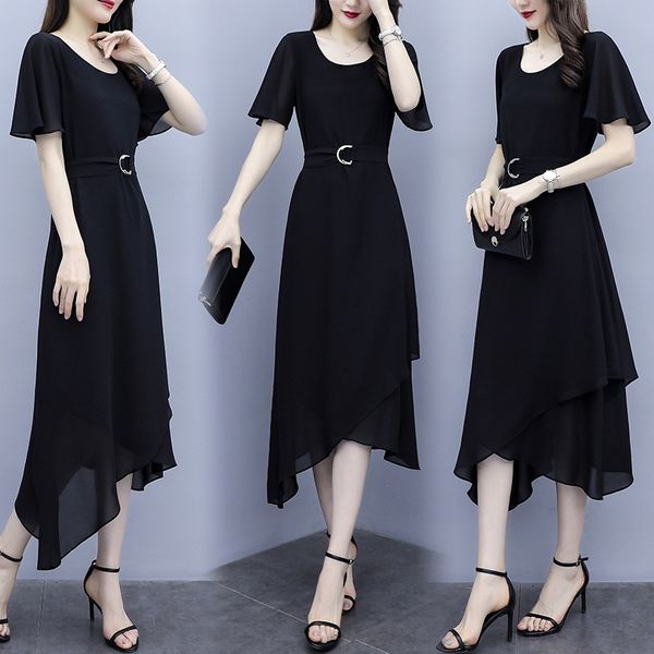 jgmcd 2020 new summer wear fat mm slimming sling long skirt long skirt elegant small black dress chiffon round neck collar strap slimming me, Black;gray
jgmcd 2020 new summer wear fat mm slimming sling long skirt long skirt elegant small black dress chiffon round neck collar strap slimming me, Black;gray
