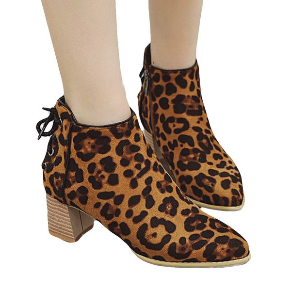 leopard grain ankle boots for women fashion pointed toe zipper boots chunky square root heels vintage women boots, Black
leopard grain ankle boots for women fashion pointed toe zipper boots chunky square root heels vintage women boots, Black