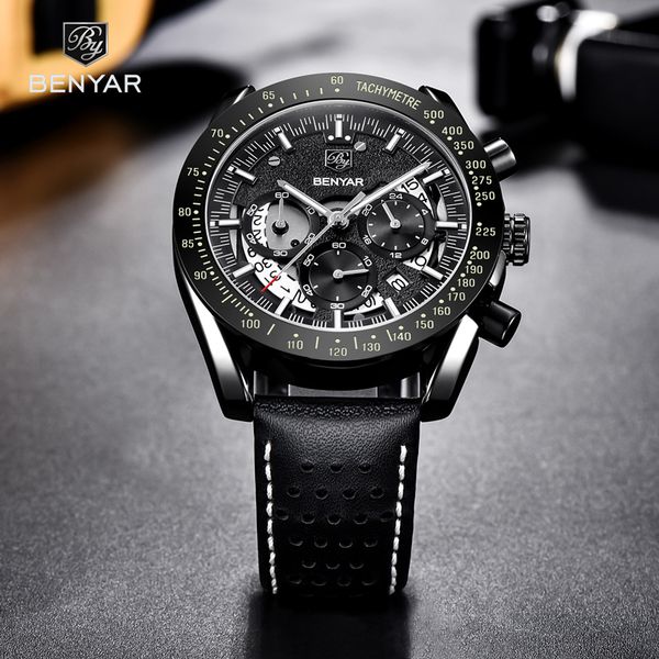 benyar mens watches quartz watches for men chronograph sport waterproof watch men relogio masculino, Slivery;brown
benyar mens watches quartz watches for men chronograph sport waterproof watch men relogio masculino, Slivery;brown