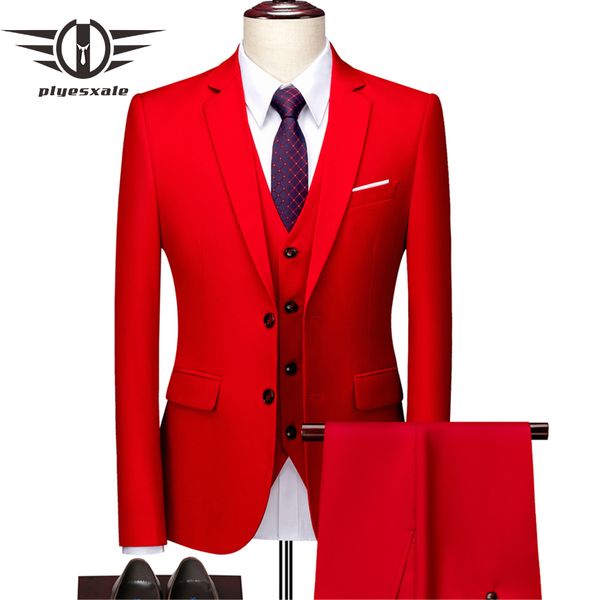 men's suits & blazers plyesxale red men suit wedding costume homme mariage three pieces terno masculino slim fit office business formal, White;black
men's suits & blazers plyesxale red men suit wedding costume homme mariage three pieces terno masculino slim fit office business formal, White;black