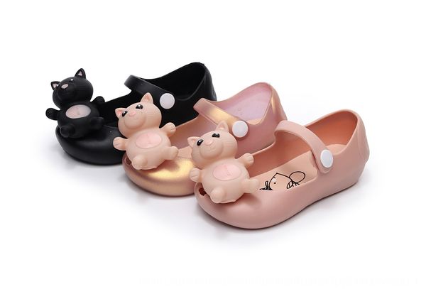 new shoes mini sed ultragirl children' shoes jelly bear jelly children' sandals, Black;grey