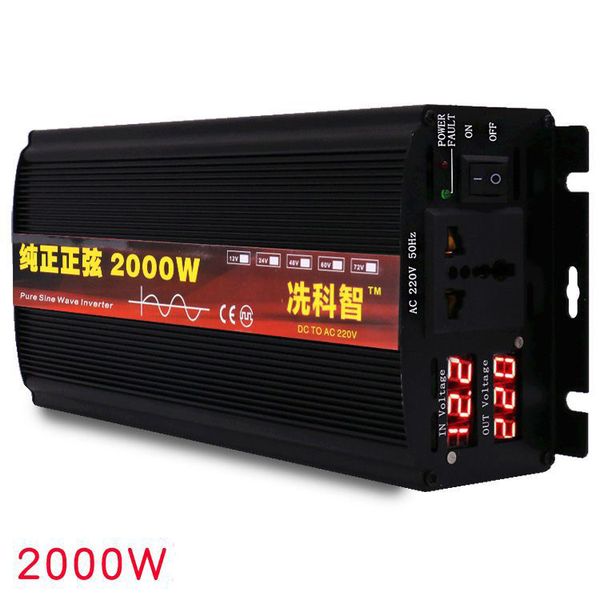 inverter 12v 220v 2000/3000/4000w voltage transformer pure sine wave power inverter dc12v to ac 220v converter + 2 led display
inverter 12v 220v 2000/3000/4000w voltage transformer pure sine wave power inverter dc12v to ac 220v converter + 2 led display