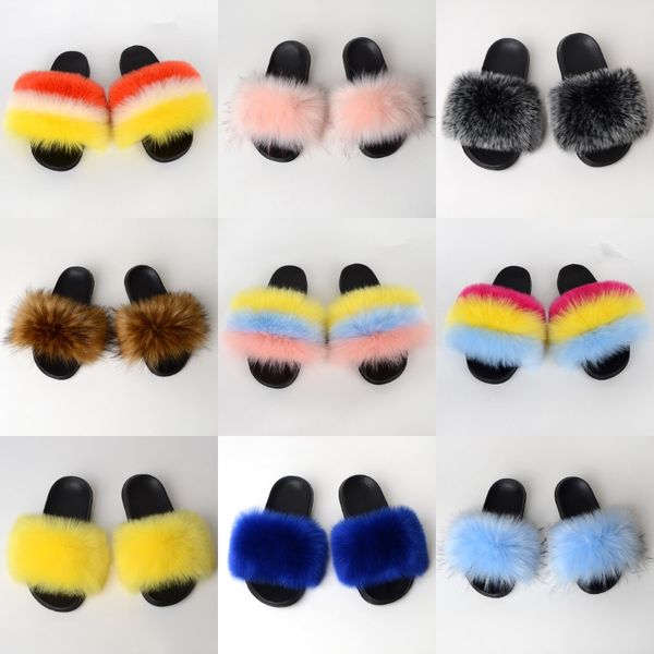fashion women slippers furry fox fur slides home color fur flip flops ffy plush house shoes female cute winter warm slippers#202, Black
fashion women slippers furry fox fur slides home color fur flip flops ffy plush house shoes female cute winter warm slippers#202, Black