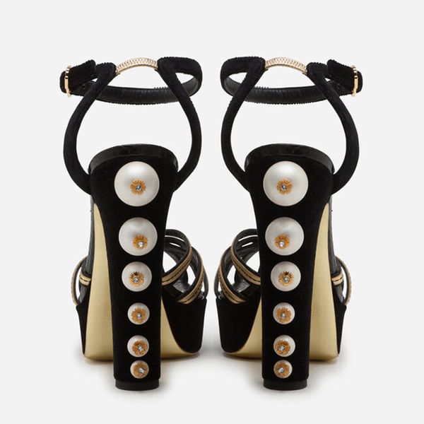 new fashion women sandal pearl heels design thick heel sandals ankle strap high platform sandals high heel shoes dress shoes, Black
new fashion women sandal pearl heels design thick heel sandals ankle strap high platform sandals high heel shoes dress shoes, Black