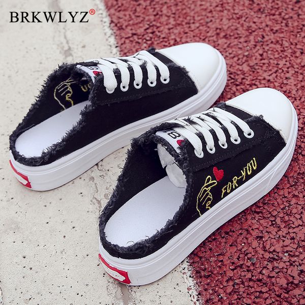 2020 new summer half slippers female baotou no heel wild student flat lazy shoes canvas shoes female, Black
2020 new summer half slippers female baotou no heel wild student flat lazy shoes canvas shoes female, Black