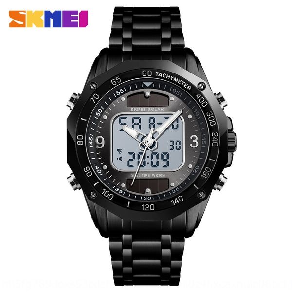 shikemei solar double display electronic electronic watch steel belt sports outdoor student men's creative watch, Blue
shikemei solar double display electronic electronic watch steel belt sports outdoor student men's creative watch, Blue