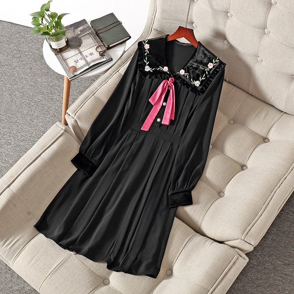 708 2020 summer a line long sleeve dress prom fashion lapel neck flora print flora print brand same style mihong, Black
708 2020 summer a line long sleeve dress prom fashion lapel neck flora print flora print brand same style mihong, Black