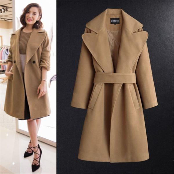 autumn woolwool wool and winter new cashmere coat stars same classic mid-length camel woolen coat women's 3638, Black
autumn woolwool wool and winter new cashmere coat stars same classic mid-length camel woolen coat women's 3638, Black
