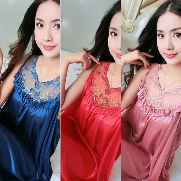 summer plus plus size lace vest pajamas ice silk nightdress women's vest v-neck fat mm lace pajamas home wear, Blue;red
summer plus plus size lace vest pajamas ice silk nightdress women's vest v-neck fat mm lace pajamas home wear, Blue;red