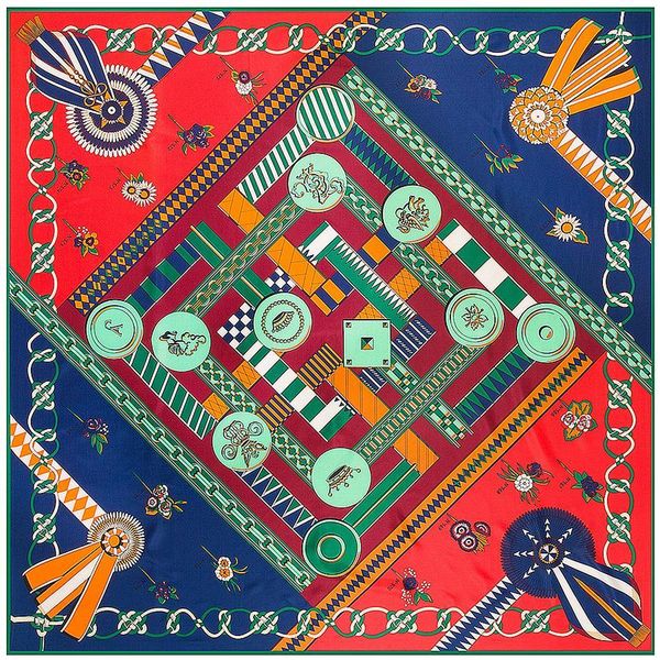 130*130cm women new fashion twill silk scarf chain geometric lady large pattern square vintage handmade shawl scarves, Blue;gray
130*130cm women new fashion twill silk scarf chain geometric lady large pattern square vintage handmade shawl scarves, Blue;gray