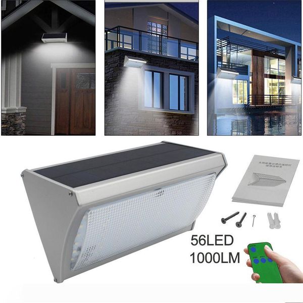 10pcs 56 leds 1000lm aluminum remote control solar power radar motion sensor garden security lamp outdoor waterproof wall lamp floodlight
10pcs 56 leds 1000lm aluminum remote control solar power radar motion sensor garden security lamp outdoor waterproof wall lamp floodlight