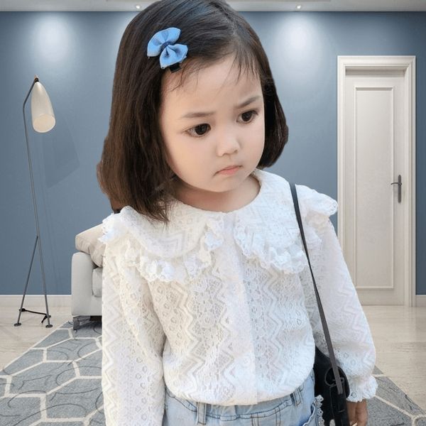 2020 new girl children's baby doll white shirt white shirt collar foreign style autumn children's clothing fashion, White;black
2020 new girl children's baby doll white shirt white shirt collar foreign style autumn children's clothing fashion, White;black