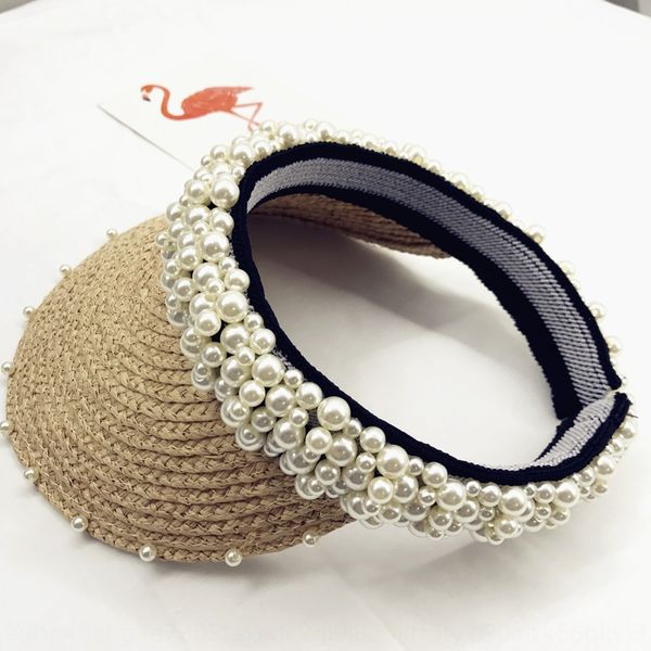 2019 summer new product handmade lafite empty lady sun pearl sun temperament pearl hat woven sunshade hat all-match, Blue;gray
2019 summer new product handmade lafite empty lady sun pearl sun temperament pearl hat woven sunshade hat all-match, Blue;gray