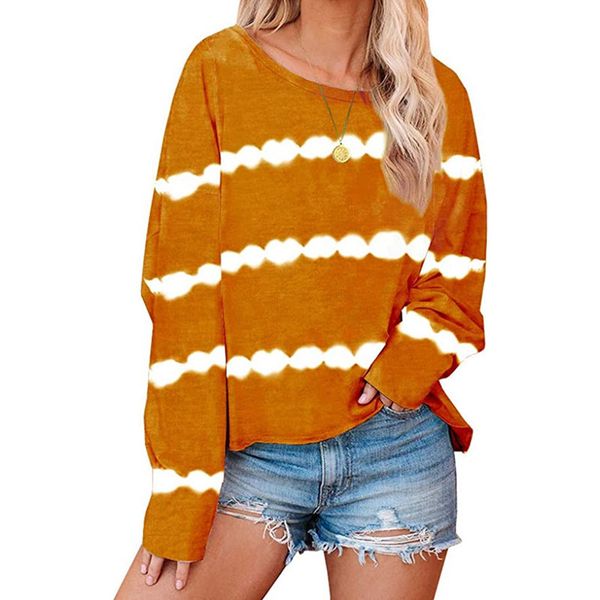women's t-shirt womens autumn tie dye stripe print loose long sleeve round neck oversized 5xl female tshirts, White
women's t-shirt womens autumn tie dye stripe print loose long sleeve round neck oversized 5xl female tshirts, White