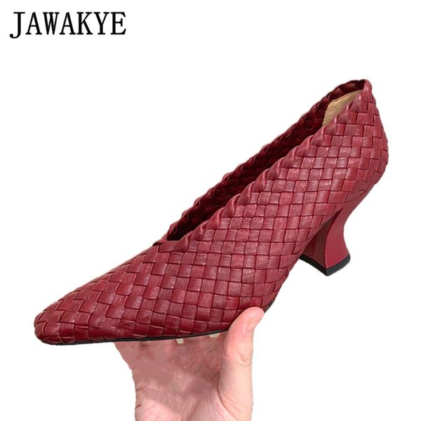 dress shoes runway handmade braid leather women plus size shallow pointy toe high heels comfort strange chunky heel grandma, Black
dress shoes runway handmade braid leather women plus size shallow pointy toe high heels comfort strange chunky heel grandma, Black