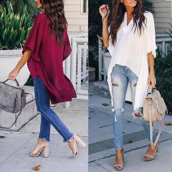женская одежда chic elegant нерегулярного v шея блуза batwing sleeve plus топы пуловеры рубашка падение доставка, White
женская одежда chic elegant нерегулярного v шея блуза batwing sleeve plus топы пуловеры рубашка падение доставка, White
