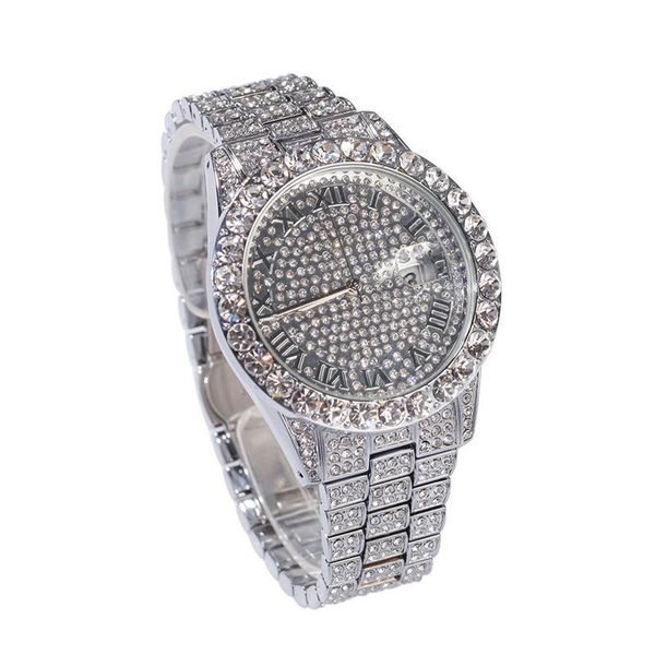 luxury mens watches full diamond iced out watch fashion new hip hop punk gold silver watch, Slivery;brown 
luxury mens watches full diamond iced out watch fashion new hip hop punk gold silver watch, Slivery;brown