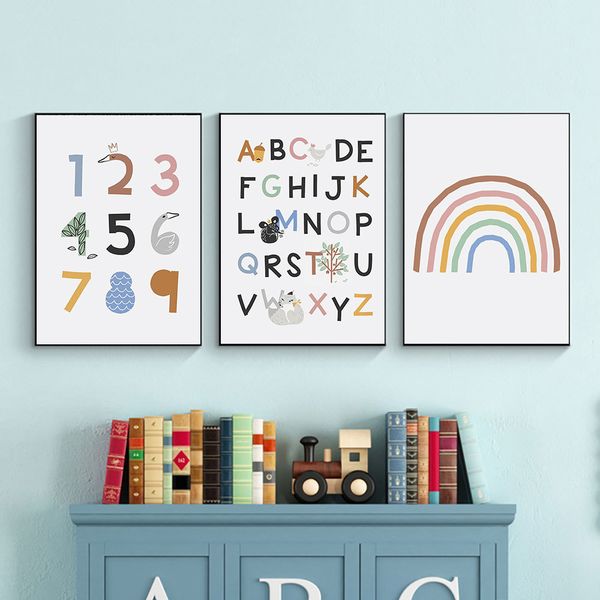 abc poster alphabet number posters and prints rainbow canvas print baby nursery wall art educational painting decorative picture
abc poster alphabet number posters and prints rainbow canvas print baby nursery wall art educational painting decorative picture