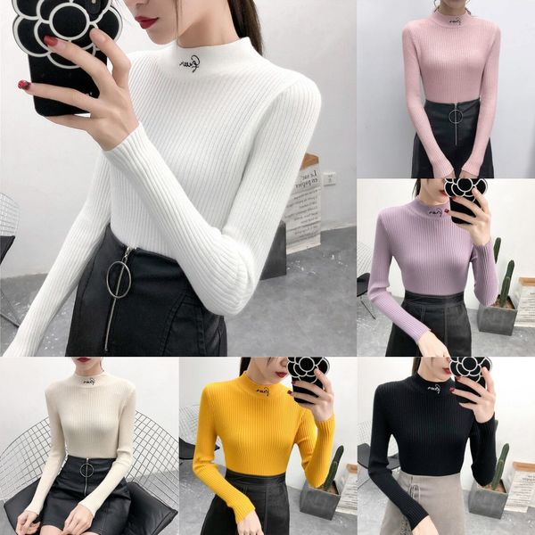 qagca women's half-turtleneck 2020 autumn and winter new korean style letter pullover embroidered pullover embroidery slim-fit long sle, White;black
qagca women's half-turtleneck 2020 autumn and winter new korean style letter pullover embroidered pullover embroidery slim-fit long sle, White;black