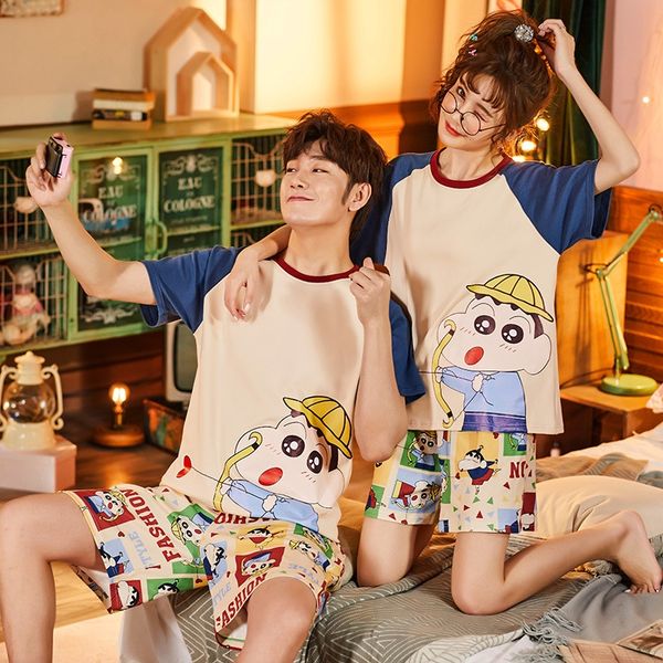 couple's short-sleeved pajamas cotton thin plus fat plus size loose men's suit pajamas home clothes winter, Blue;red
couple's short-sleeved pajamas cotton thin plus fat plus size loose men's suit pajamas home clothes winter, Blue;red