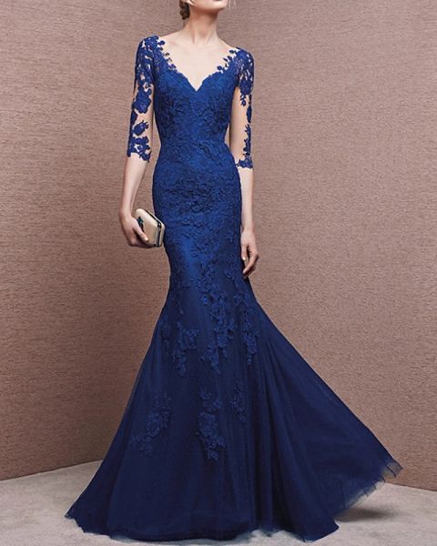 mermaid / trumpet beautiful back formal evening dress plunging neck half sleeve floor length lace with buttons lace insert, Black;red
mermaid / trumpet beautiful back formal evening dress plunging neck half sleeve floor length lace with buttons lace insert, Black;red