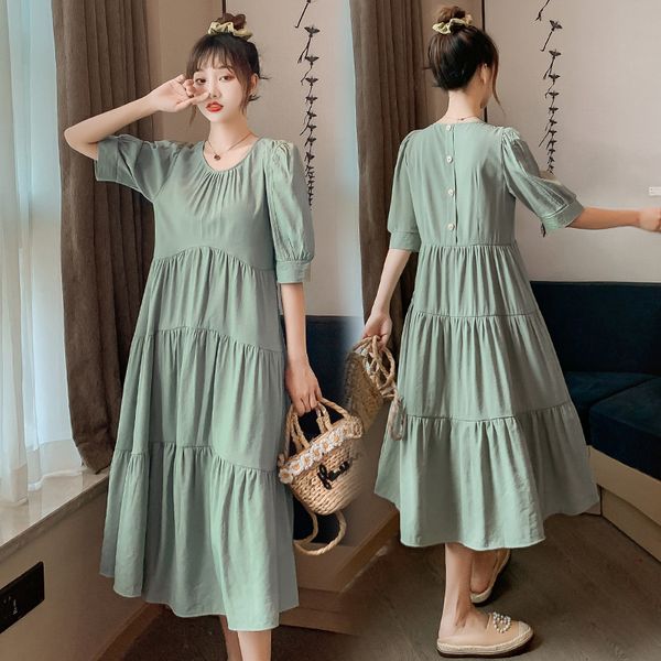 8801# maternity clothes summer chiffon short sleeve mid-long loose stylish dress for pregnant women pregnancy clothes, White
8801# maternity clothes summer chiffon short sleeve mid-long loose stylish dress for pregnant women pregnancy clothes, White