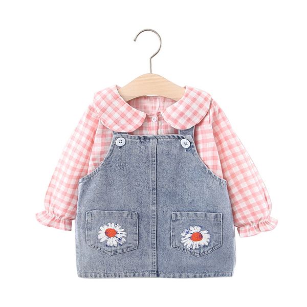 clothing sets boutique kids set baby girl anutumn casual outfits plaid shirt +floral jeans suspenders dress 6-24m girls costume suit, White
clothing sets boutique kids set baby girl anutumn casual outfits plaid shirt +floral jeans suspenders dress 6-24m girls costume suit, White