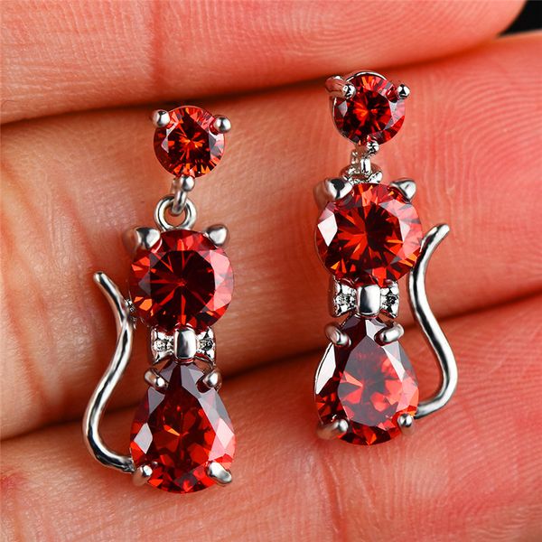 cute female purple red stone stud earrings silver color wedding jewelry boho small cat animal earrings for women, Golden;silver
cute female purple red stone stud earrings silver color wedding jewelry boho small cat animal earrings for women, Golden;silver