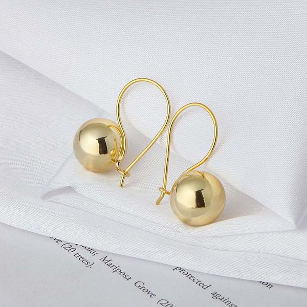 925 silver gold color big ball cute hoop earrings for women elegant design geometric jewelry hoop earrings 1pair, Golden
925 silver gold color big ball cute hoop earrings for women elegant design geometric jewelry hoop earrings 1pair, Golden