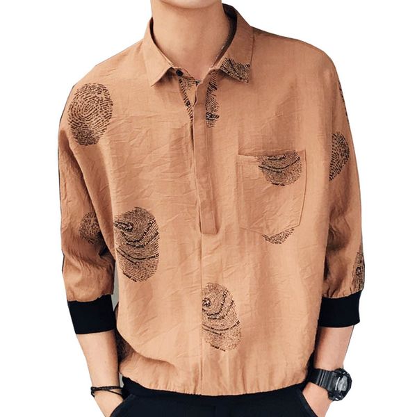2020 new summer men's flower shirt five-point sleeve short sleeve trends seven-sleeve thin shirt, White;black
2020 new summer men's flower shirt five-point sleeve short sleeve trends seven-sleeve thin shirt, White;black