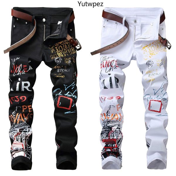 men's jeans hip hop high street fashion mens night club black white color personal designer printed men punk pants skinny, Blue
men's jeans hip hop high street fashion mens night club black white color personal designer printed men punk pants skinny, Blue