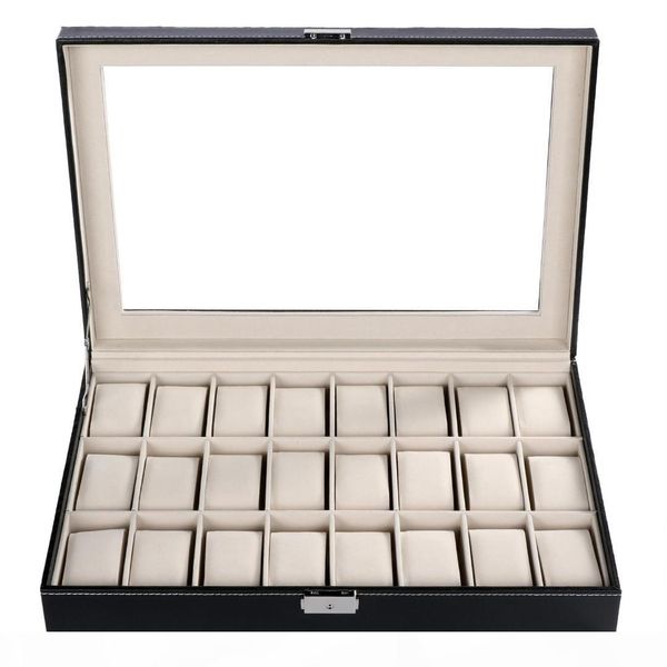 fanala 24 grid watch box pu leather watches display case box organizer jewelry storage wrist watches lock key large boite montre, Black;blue
fanala 24 grid watch box pu leather watches display case box organizer jewelry storage wrist watches lock key large boite montre, Black;blue