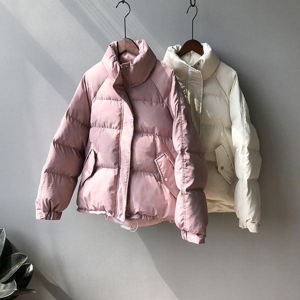winter new korean style loose coat all match solid color cotton-padded clothes warm short coats for women, Black
winter new korean style loose coat all match solid color cotton-padded clothes warm short coats for women, Black