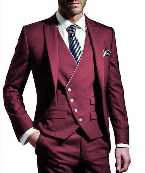 dark red 3 pieces men suits notched lable navy groomsuit blazer one button formal business suits tuxedo (( blazer+vest+pant, Black
dark red 3 pieces men suits notched lable navy groomsuit blazer one button formal business suits tuxedo (( blazer+vest+pant, Black