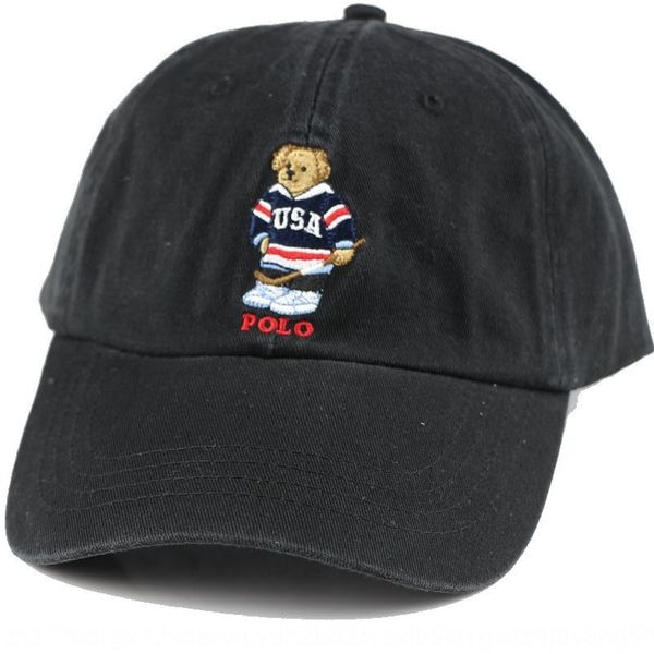 polo hockey baseball new baseball korean fashion cap men's and women's sunshade casual cap bear hockey classic, Blue;gray
