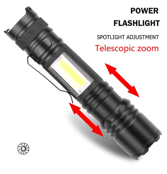 Usb Rechargeable Outdoor Glare Flash Light Zoomable Torch Zoom Hunting Tactical Camping Fishing